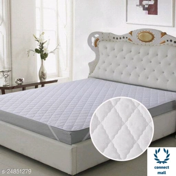 Feather Soft Quilted Micro Fabric Waterproof Elastic Strap Mattress Protector - LXW:78in X72in, White